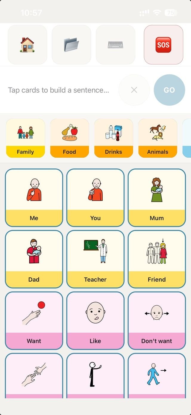 Mozhima Talk board on iPhone