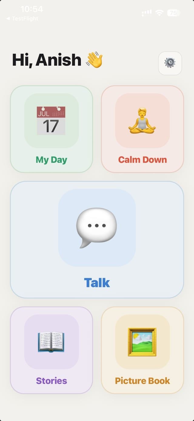 Mozhima home screen on iPhone